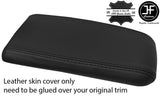 BLACK STITCHING REAL LEATHER ARMREST LID COVER FITS DACIA DUSTER 2010-2017