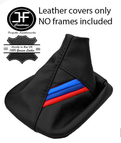 BLACK LEATHER TRI STRIPE FITS BMW E36 E46 91-05 3 SERIES GEAR GAITER SHIFT BOOT