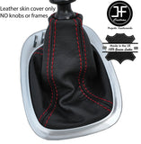 RED STITCHING TOP GRAIN LEATHER GEAR GAITER FITS VW SHARAN MK1 1995-2000