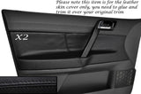 BLACK STITCH 2X FRONT MANUAL WINDOW DOOR CARD COVERS FITS VW POLO MK6 5 DOORS