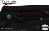 RED STITCH LEATHER FRONT DOOR INSERT+ARMREST COVERS FOR BMW F32 F33 F82 F83