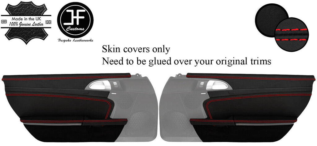 RED STITCH DOOR CARD TRIM KIT NAPPA LUXE COVERS FOR PORSCHE BOXSTER 987 05-12