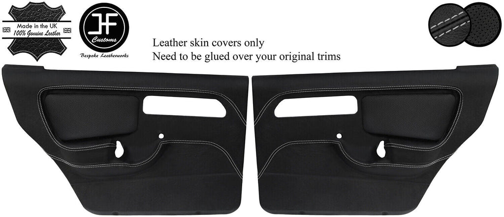 GREY STITCH 2X REAR DOOR CARD LEATHER COVERS FOR FORD SIERRA RS COSWORTH JF1