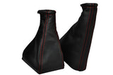 FITS VAUXHALL OPEL ASTRA MK3 91-97 RED STITCHING LEATHER GEAR&HANDBRAKE GAITER