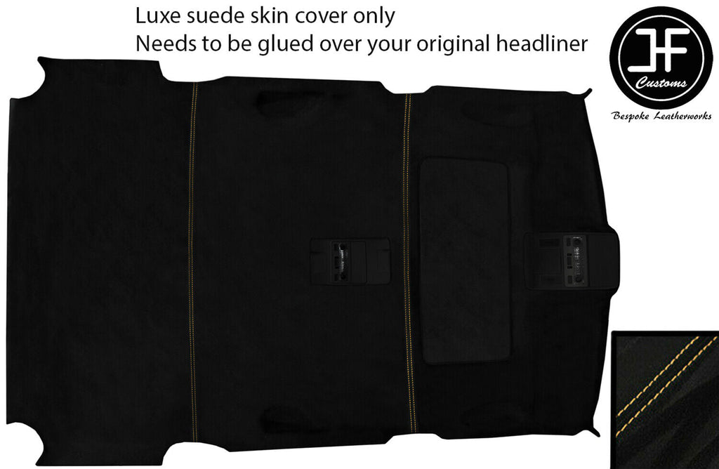 BEIGE STITCH ROOF HEADLINING LINER LUXE SUEDE COVER FITS RANGE VOGUE L322 02-10