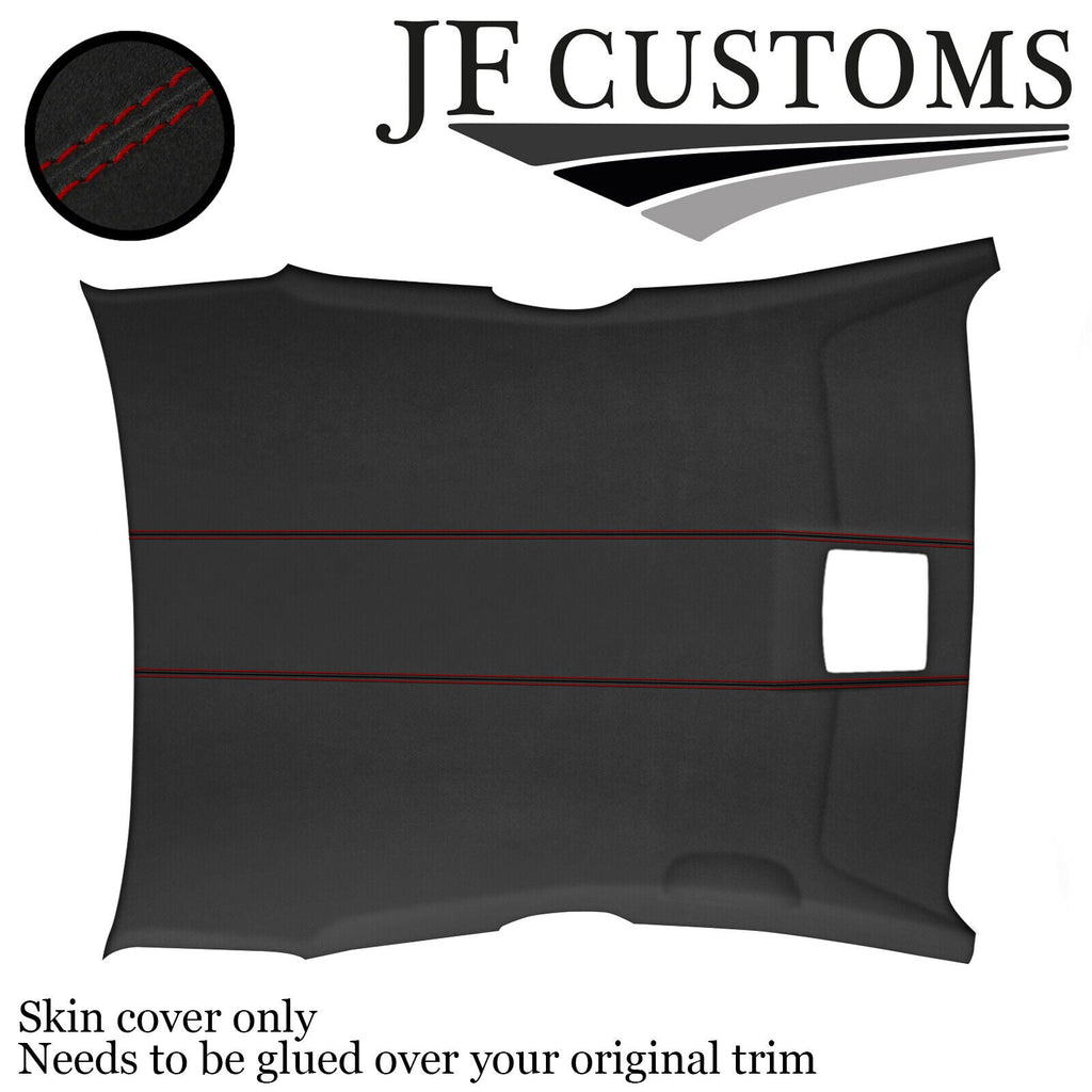 D RED STITCH D GREY LUXE- SUEDE ROOF HEADLINER COVER FOR MAZDA RX8 2002-2012