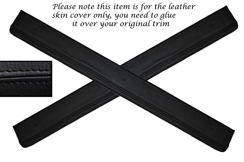 BLACK STITCH 2X DOOR SILL TRIM LEATHER SKIN COVERS FITS MG MGF MGTF 1995-2005