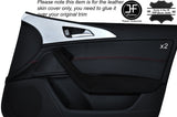 RED STITCH 2X FRONT DOOR CARD TRIM LEATHER SKIN COVER FITS AUDI A6 C7 11-15