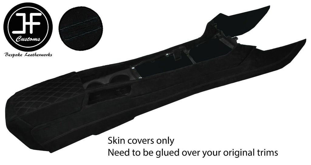 BLACK STITCH FULL CENTRE CONSOLE & DIAMOND ARMREST SUEDE COVER FOR CAMARO 10-15