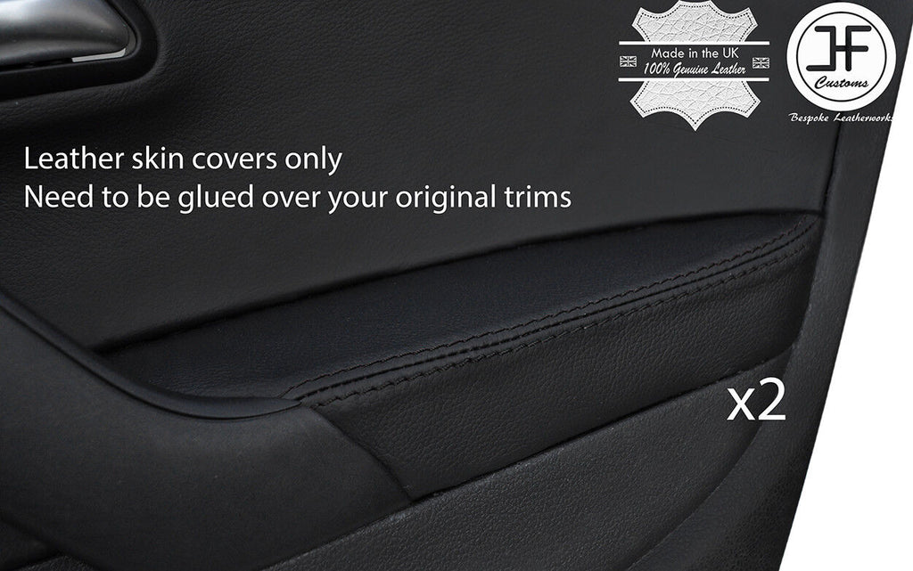 BLACK STITCH 2X REAR DOOR ARMREST LEATHER COVERS FITS VW POLO MK8 09-16 5 DOOR