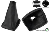 BLACK STITCH LEATHER GEAR GAITER WITH PLASTIC FRAME FOR FORD FOCUS C MAX 03-07