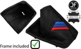 BLACK STITCH TRI STRIPE LEATHER MANUAL GEAR + PLASTIC FRAME FOR BMW X3 E83 03-10