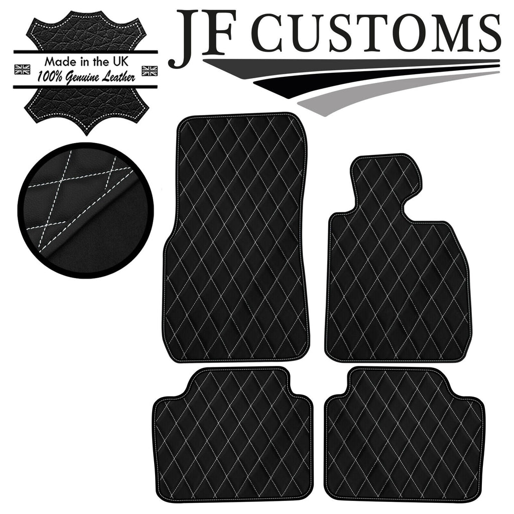WHITE DIAMOND STITCH VINYL 4X TAILORED FLOOR MAT CARPETS FOR BMW F30 F31 12-16