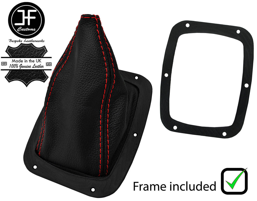 RED STITCH LEATHER GEAR OVER RUBBER+PLASTIC FRAME FOR FORD CORSAIR CLASSIC