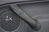 FITS TRANSIT CONNECT 2X blue stitch LEATHER DOOR HANDLE COVERS CUSTOM NEW