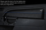 BLUE STITCH 2X FRONT DOOR CARD TRIM SKIN COVERS FITS FIESTA MK6 02-08 3 DOOR