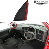 D RED & BLACK LEATHER 2X WING MIRROR DOOR TRIM COVER+FRAMES FOR VW GOLF MK3