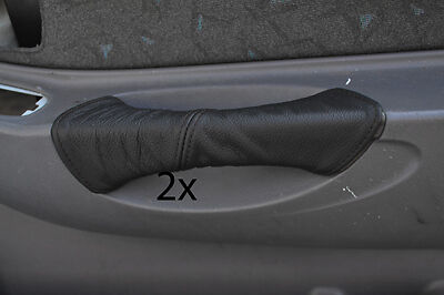 black stitch FITS HYUNDAI ACCENT 2000-2003 2X LEATHER DOOR HANDLE COVERS