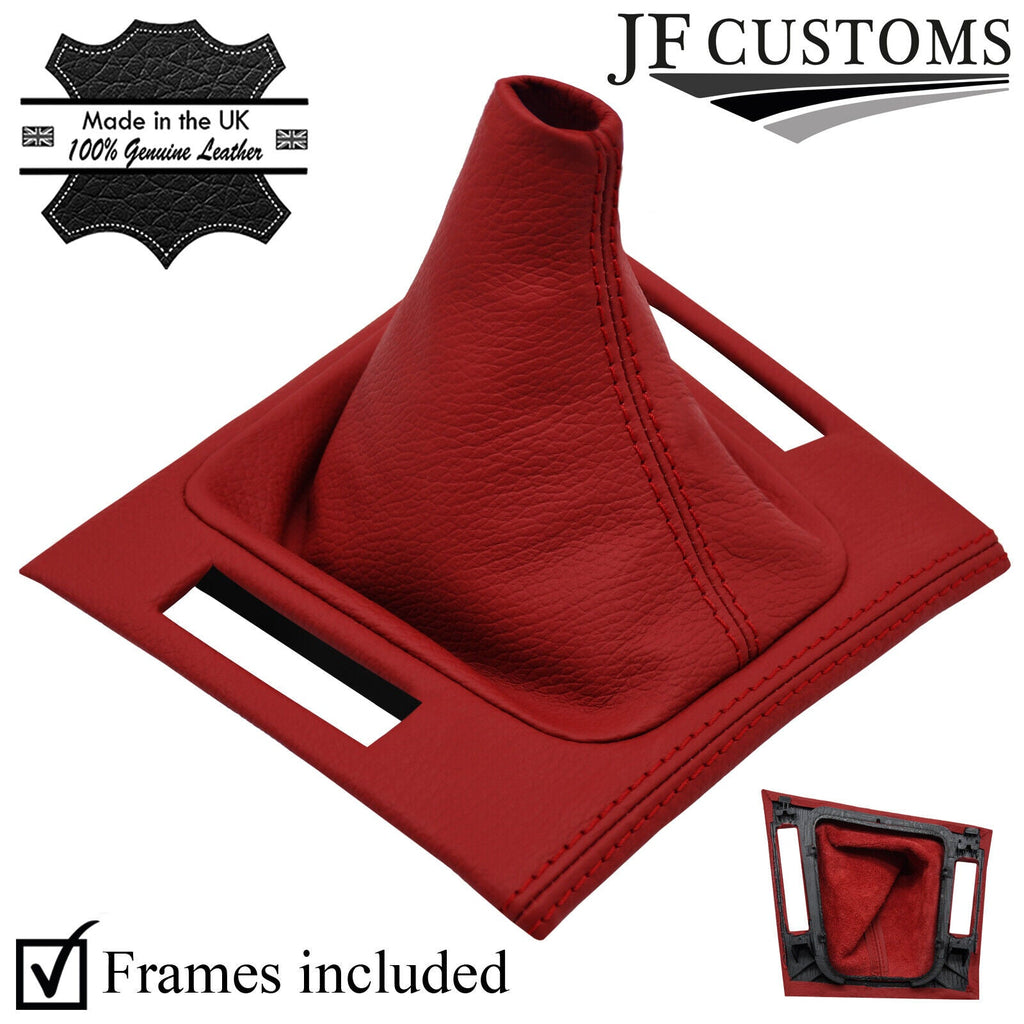 D RED LEATHER GEAR + SURROUND COVER+FRAMES FOR BMW E46 99-05 COUPE JF2