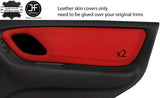 RED REAL LEATHER 2X REAR DOOR CARD TRIM COVERS FITS MAZDA TRIBUTE 2001-2007