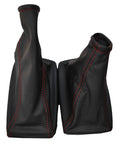 RED STITCH FITS FIAT PUNTO MK1 1993-1999 GEAR HANDBRAKE GAITERS LEATHER SET