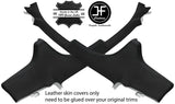BLACK STITCH 2X TOP SIDE PILLAR TRIM LEATHER COVER FITS SMART FORTWO 451 07-14
