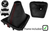RED STITCH LEATHER MANUAL GEAR GAITER+PLASTIC FRAME FITS RENAULT LAGUNA 01-07
