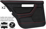 RED STITCH 2X REAR FULL DOOR CARD LEATHER COVERS FITS BMW 5 SERIES E34 87-97