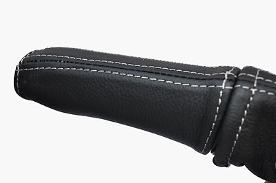 white stitch FITS FORD ESCORT MK6 & RS2000 95-00 LEATHER HANDBRAKE HANDLE COVER