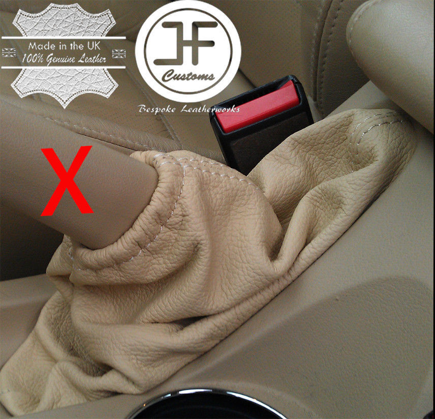 CHAMPAIGNE BEIGE LEATHER HANDBRAKE COVER GAITER FITS JAGUAR X-TYPE 2001-2009
