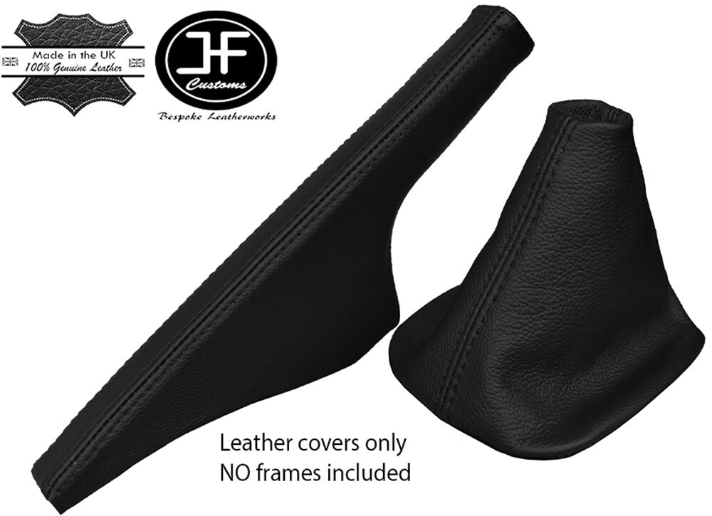 BLACK ITALIAN LEATHER FOR VW GOLF MK4 4 IV BORA 98-2005 GEAR&HANDBRAKE GAITERS
