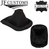 RED STITCH LEATHER GEAR GAITER +PLASTIC FRAME FITS VW PASSAT B5 FL 2001-2005