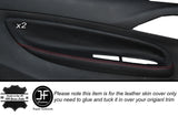 RED STITCH 2X FRONT DOOR CARD TRIM LEATHER COVERS FITS CITROEN C3 DS3 10-15