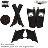 RED STITCH ITALIAN LEATHER PILLAR KIT COVERS FOR BMW 3 SERIES E92 COUPE 06-13