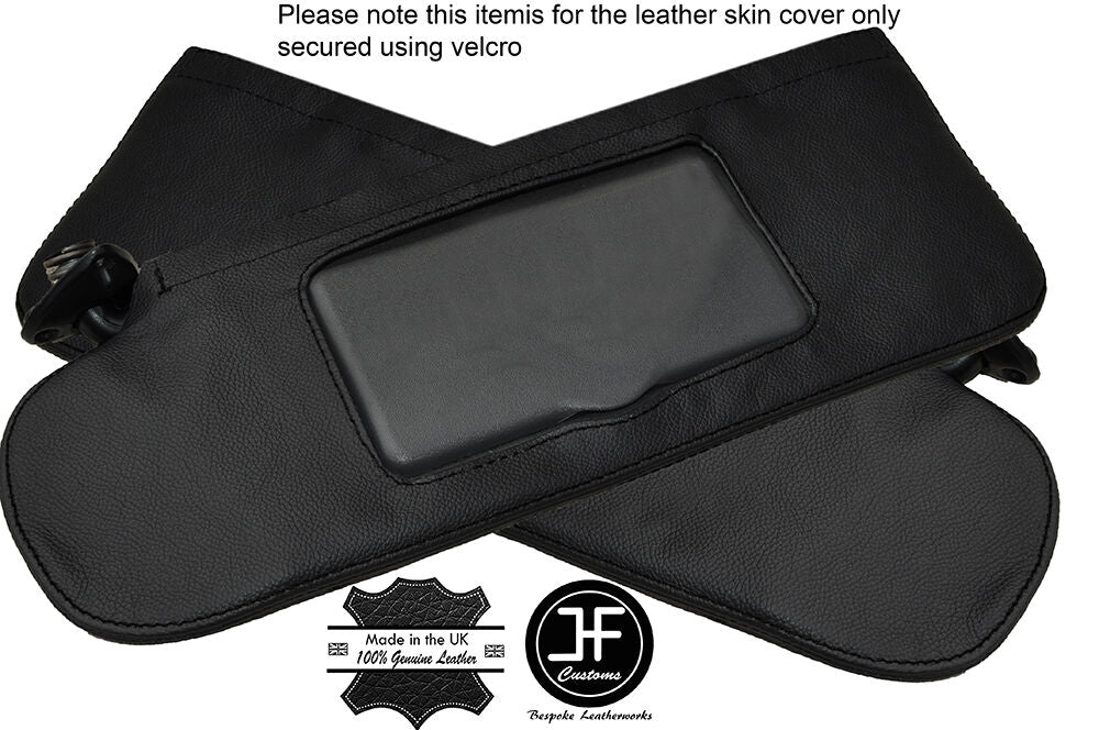 BLACK STITCH 2X SUN VISORS LEATHER COVERS FITS CHEVROLET CAMERO Z28 1993-2002