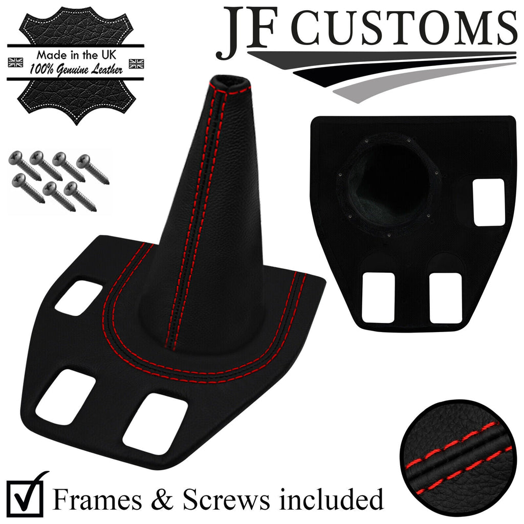 RED STITCH LEATHER GEAR + BASE COVERS WITH PLASTIC FRAMES FOR TRIUMPH STAG 70-77
