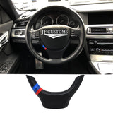 TRI STRIPE LEATHER STEERING WHEEL LOWER TRIM COVER+FRAME FITS BMW F10 F11