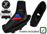 BLACK STITCH TRI STRIPE LEATHER HANDBRAKE+PLASTIC FRAME FOR BMW X3 E83 2003-2010