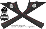 RED STITCH 2X A PILLAR LEATHER COVERS FITS MERCEDES A CLASS W169 2004-2012