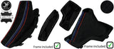 BLACK & TRI STITCH SUEDE AUTOMATIC GAITER SET+PLASTIC FRAME FOR BMW X3 E83 03-10