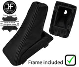 BLACK STITCH LEATHER GEAR GAITER+PLASTIC FRAME FITS TOYOTA COROLLA G6 G6R 97-00