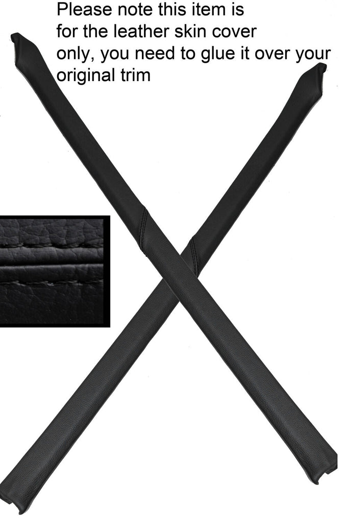 BLACK STITCH 2X REAR BOOT TRUNK PILLAR LEATHER COVERS FITS PORSCHE 928 S2 S4