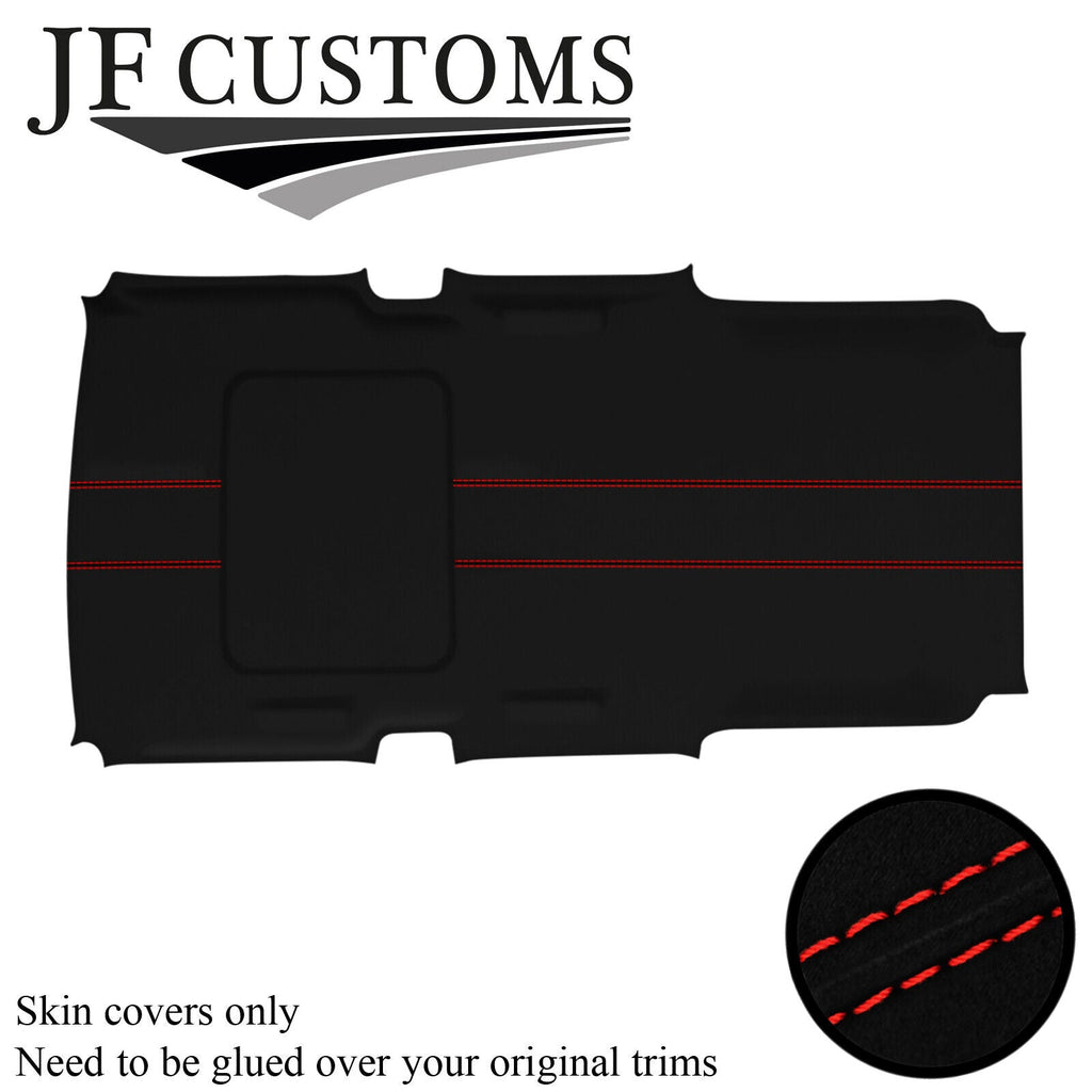 RED STITCH LUXE-SUEDE SUNROOF HEADLINER COVER FITS HUMMER H3 05-11 STYLE 2