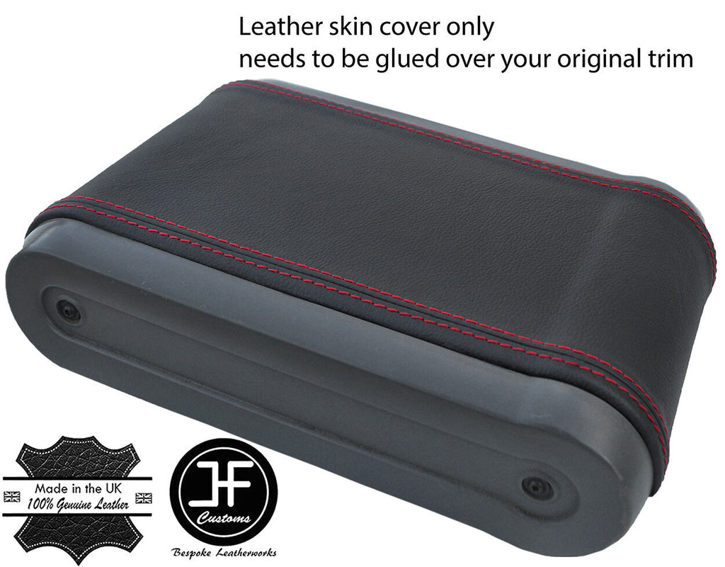 RED STITCHING ARMREST LID REAL LEATHER COVER FITS JEEP WRANGLER 2007-2010