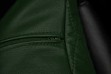 DARK GREEN LEATHER 1X EXCLUSIVE LUXURY CUSHION DIAMOND STITCH PADDED 18"x18"