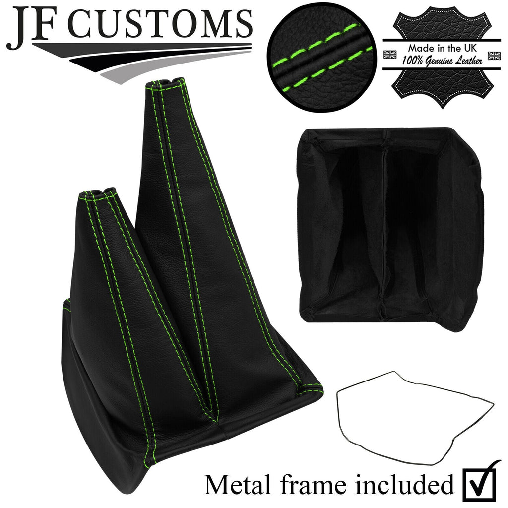 GREEN STITCH TOP-GRAIN LEATHER GEAR + METAL FRAME FITS NISSAN NAVARA D21 D22