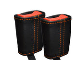 ORANGE STITCH FITS INFINITI G35 2003-2007 2X FRONT SEAT BELT STALK LEATHER COVER