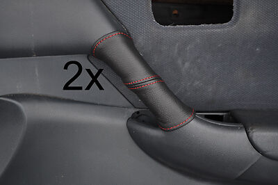 red stitch FITS HONDA CIVIC VTEC 01-04 2X LEATHER DOOR HANDLE COVERS CUSTOM NEW