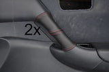 red stitch FITS HONDA CIVIC VTEC 01-04 2X LEATHER DOOR HANDLE COVERS CUSTOM NEW