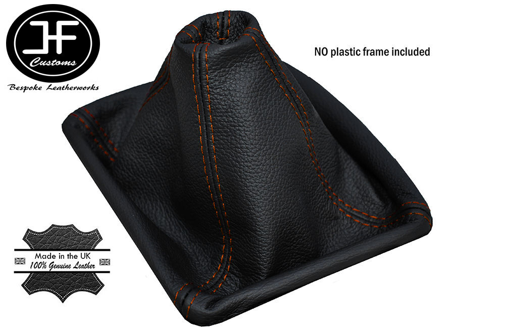 ORANGE STITCHING LEATHER MANUAL GEAR GAITER FITS SKODA FABIA MK1 1999-2007